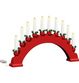 VidaXL Kerst Kaarsenboog met 10 LED Kaarsen Rood 47 x 5 x 29 cm