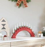 VidaXL Kerst Kaarsenboog met 10 LED Kaarsen Rood 47 x 5 x 29 cm