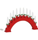 VidaXL Kerst Kaarsenboog met 10 LED Kaarsen Rood 47 x 5 x 29 cm