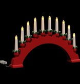 VidaXL Kerst Kaarsenboog met 10 LED Kaarsen Rood 47 x 5 x 29 cm