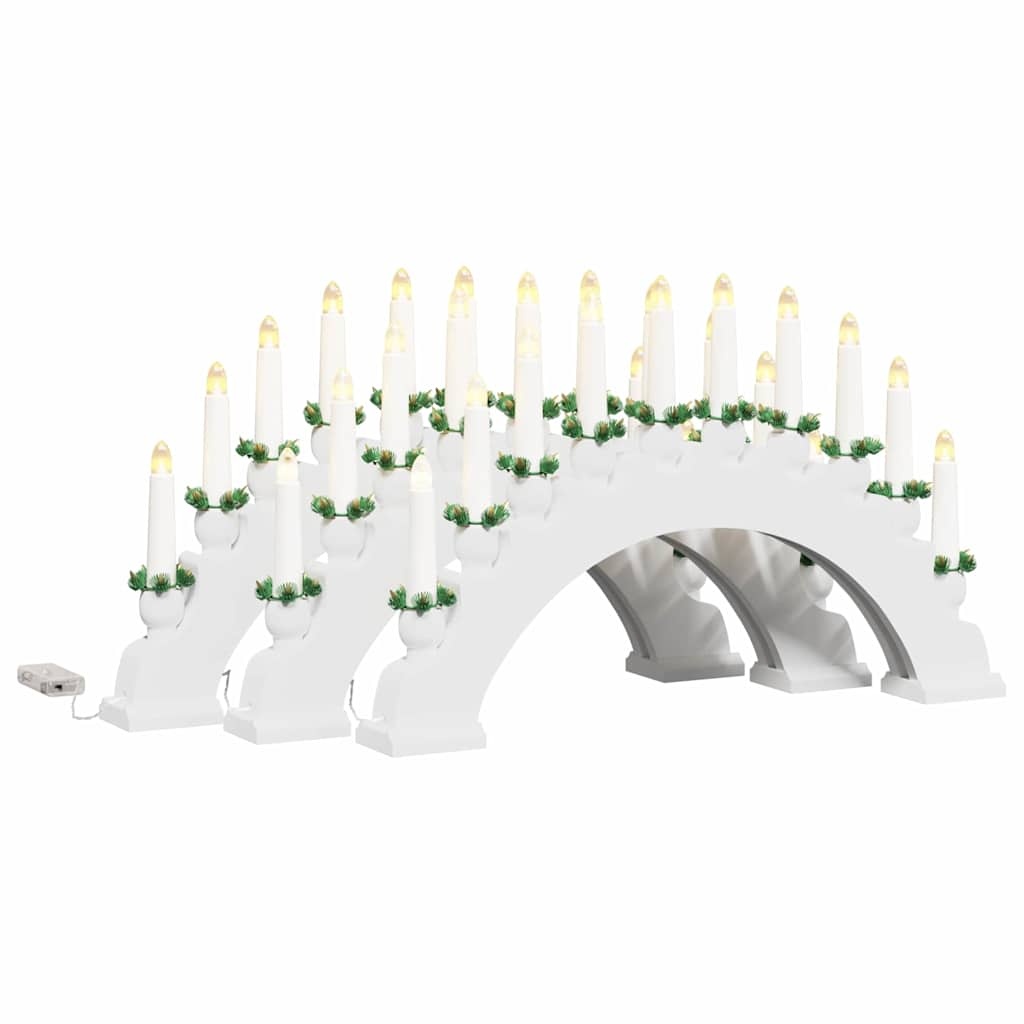 VidaXL Kerst Kaarsenboog met 10 LED Kaarsen 3 pcs Wit 47 x 5 x 29 cm