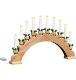 VidaXL Kerst Kaarsenboog met 10 LED Kaarsen Bruin 47 x 5 x 29 cm