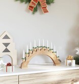VidaXL Kerst Kaarsenboog met 10 LED Kaarsen Bruin 47 x 5 x 29 cm