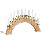 VidaXL Kerst Kaarsenboog met 10 LED Kaarsen Bruin 47 x 5 x 29 cm