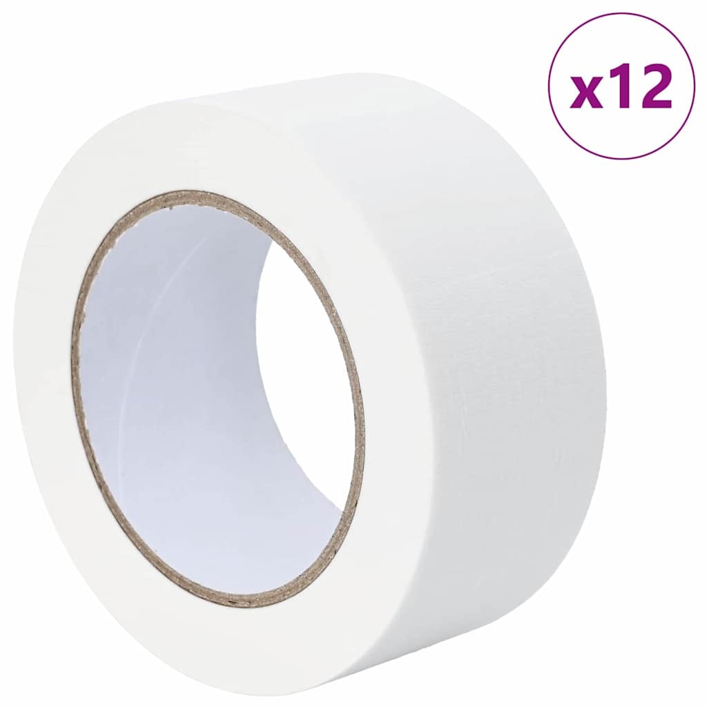 VidaXL Verf Maskertapes 12 pcs Wit 50mm x 50m Papier