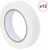VidaXL Verf Maskertapes 12 pcs Wit 25mm x 50m Papier