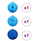 VidaXL Kerstbal Set 3 pcs Blauw