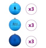 VidaXL Kerstbal Set 9 pcs Blauw