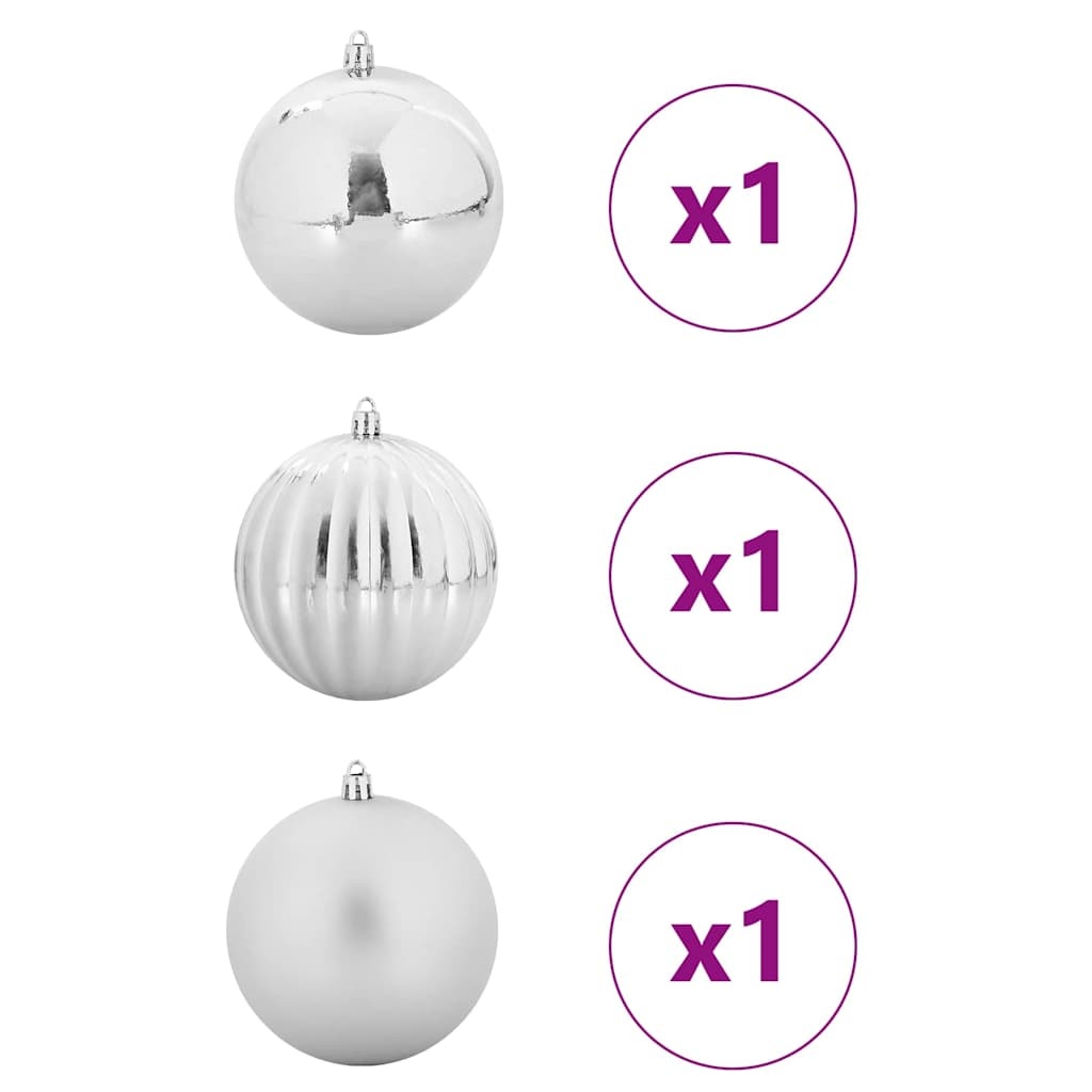 VidaXL Kerstbal Set Anders 3 pcs Zilver Ø 25 cm