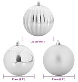 VidaXL Kerstbal Set Anders 3 pcs Zilver Ø 25 cm