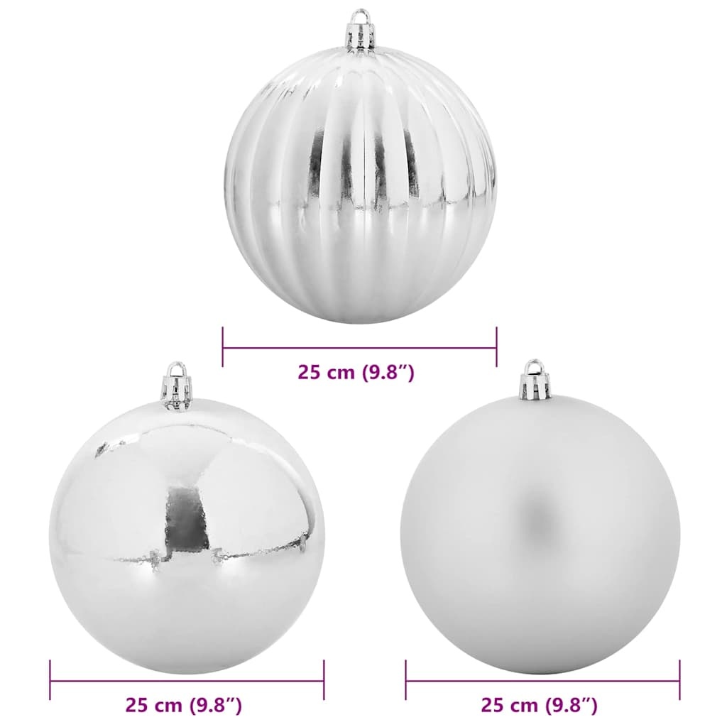VidaXL Kerstbal Set Anders 3 pcs Zilver Ø 25 cm