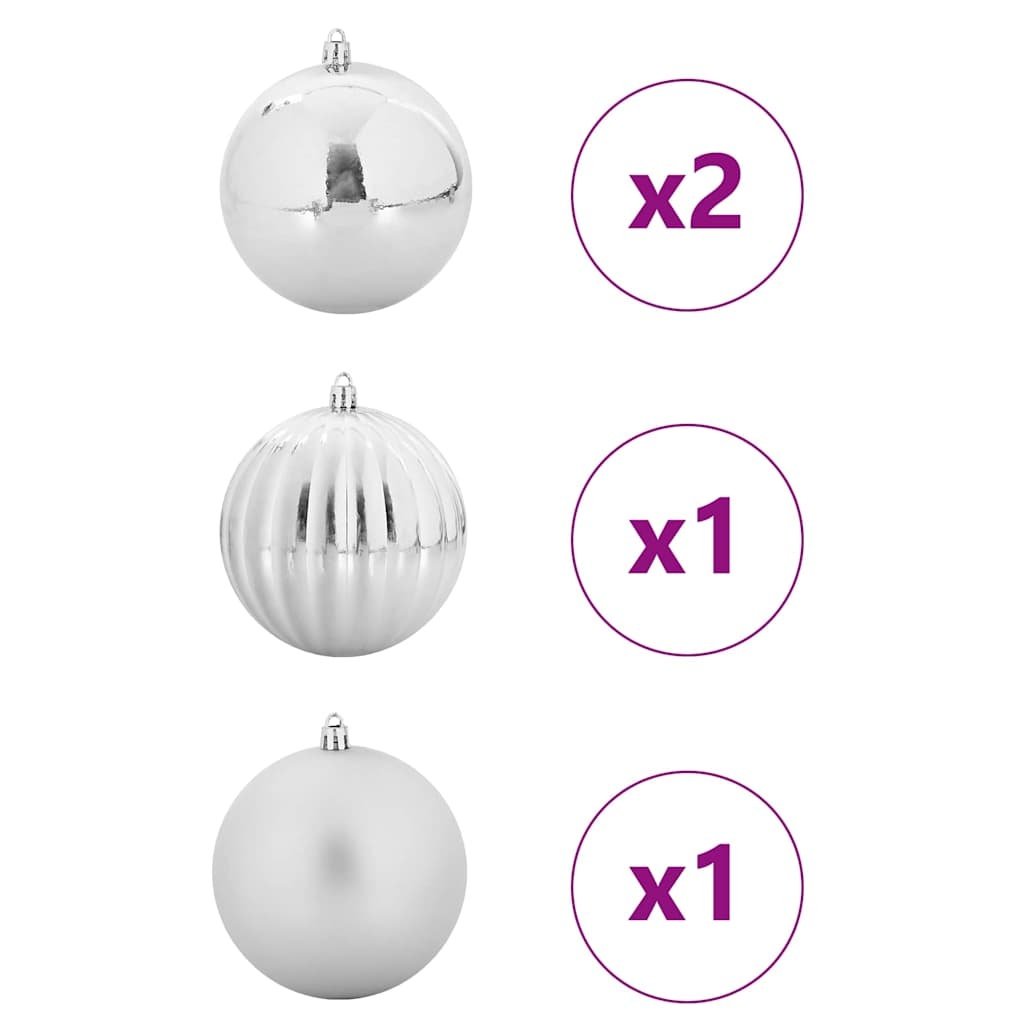 VidaXL Kerstbal Set 4 pcs Zilver