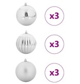 VidaXL Kerstbal Set 9 pcs Zilver