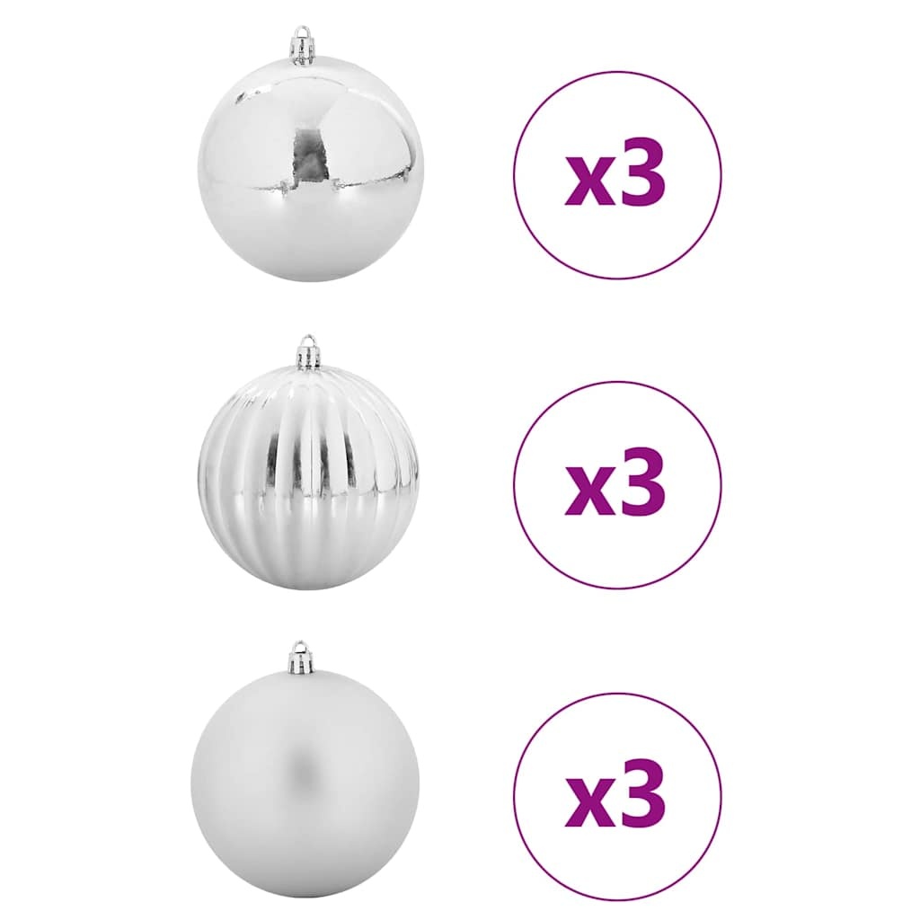 VidaXL Kerstbal Set 9 pcs Zilver