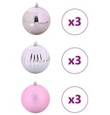 VidaXL Kerstbal Set 9 pcs Roze