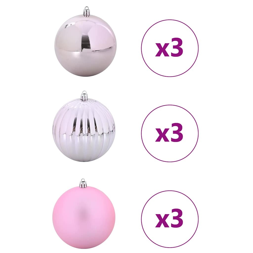 VidaXL Kerstbal Set 9 pcs Roze