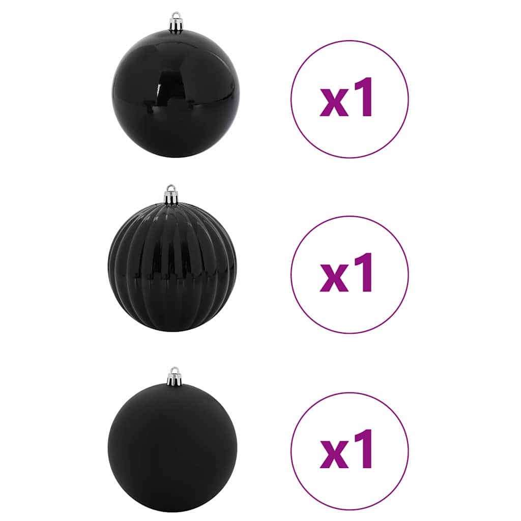 VidaXL Kerstbal Set 3 pcs Zwart