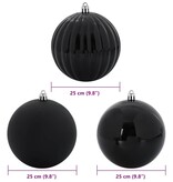 VidaXL Kerstbal Set 3 pcs Zwart