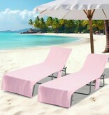 VidaXL Ligbedhanddoeken 2 pcs Roze 210 x 75 cm Polyester en Polyamide
