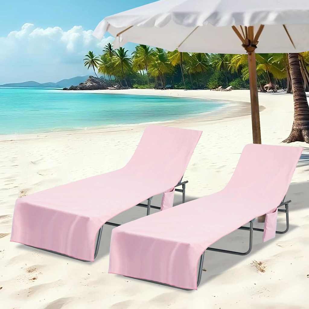VidaXL Ligbedhanddoeken 2 pcs Roze 210 x 75 cm Polyester en Polyamide