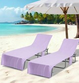 VidaXL Ligbedhanddoeken 2 pcs Paars 210 x 75 cm Polyester en Polyamide