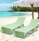 VidaXL Ligbedhanddoeken 2 pcs Groen 210 x 75 cm Polyester en Polyamide