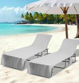 VidaXL Ligbedhanddoeken 2 pcs Grijs 210 x 75 cm Polyester en Polyamide