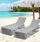 VidaXL Ligbedhanddoeken 2 pcs Donkergrijs 210 x 75 cm