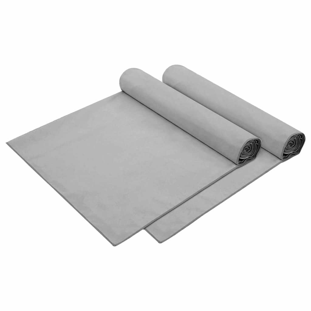 VidaXL Ligbedhanddoeken 2 pcs Donkergrijs 210 x 75 cm