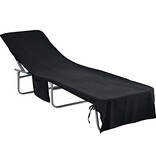 VidaXL Ligbedhanddoeken 2 pcs Zwart 210 x 75 cm Polyester en Polyamide