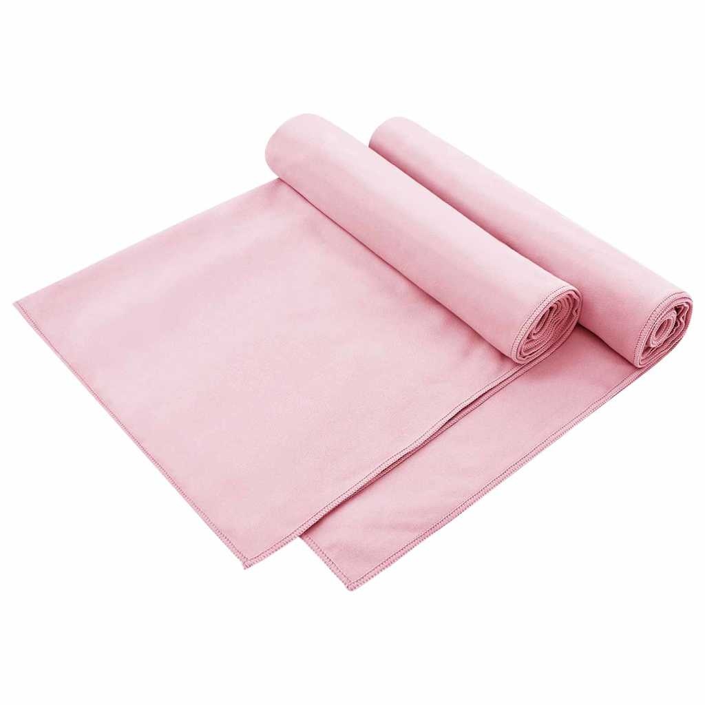 VidaXL Buiten Stoel Handdoeken 2 pcs Roze 130 x 60 cm