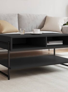 VidaXL Salontafel 90x50x45 cm bewerkt hout zwart