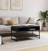 VidaXL Salontafel 90x50x45 cm bewerkt hout zwart