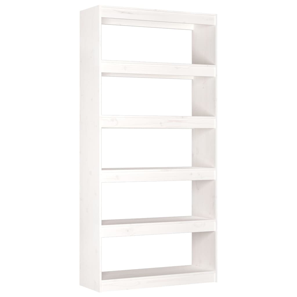 VidaXL Boekenkast/kamerscherm 80x30x167,4 cm massief grenenhout wit