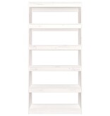 VidaXL Boekenkast/kamerscherm 80x30x167,4 cm massief grenenhout wit