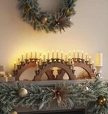 VidaXL Kerst Kaarsenboog met 10 LED Kaarsen 3 pcs Bruin 47 x 5 x 29 cm