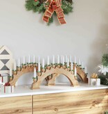 VidaXL Kerst Kaarsenboog met 10 LED Kaarsen 3 pcs Bruin 47 x 5 x 29 cm