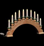 VidaXL Kerst Kaarsenboog met 10 LED Kaarsen 3 pcs Bruin 47 x 5 x 29 cm