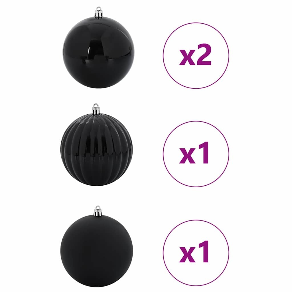 VidaXL Kerstbal Set 4 pcs Zwart