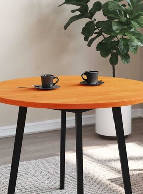 VidaXL Tafelblad rond Ø90x2,5 cm massief grenenhout wasbruin