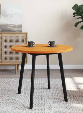 VidaXL Tafelblad rond Ø80x2,5 cm massief grenenhout wasbruin