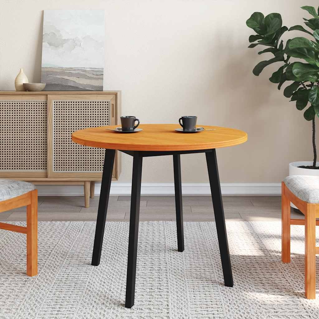 VidaXL Tafelblad rond Ø80x2,5 cm massief grenenhout wasbruin