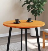 VidaXL Tafelblad rond Ø80x2,5 cm massief grenenhout wasbruin