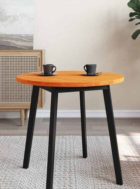 VidaXL Tafelblad rond Ø70x2,5 cm massief grenenhout wasbruin