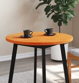VidaXL Tafelblad rond Ø70x2,5 cm massief grenenhout wasbruin