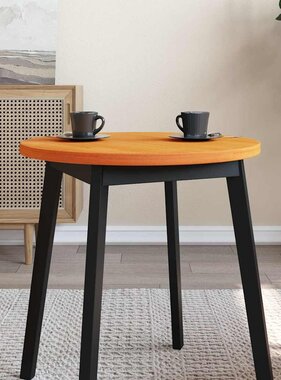 VidaXL Tafelblad rond Ø60x2,5 cm massief grenenhout wasbruin