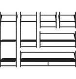 VidaXL 6-delige Wandschappenset met stangen bewerkt hout zwart