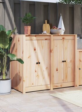 VidaXL Kastdeurtjes voor buitenkeuken 2 st 50x9x82 cm grenenhout