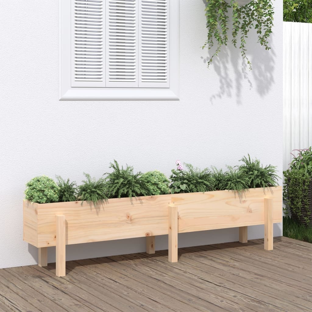 VidaXL Plantenbak verhoogd 160x30x38 cm massief grenenhout