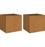 VidaXL Plantenbakken 2 st 42x40x39 cm cortenstaal